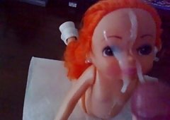 Dirty doll cumshot on face