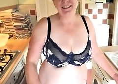 AuntJudys - Your Busty Mature BBW Wife Rachel Sucks Your Cock in the Kitchen POV