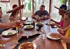 Rebecca Volpetti, Tiffany Leiddi and Cherry Kiss Fuck Wildly in Mexican Orgy with Inten