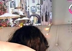 Brunette Webcam Tease Unleashes Seductive Solo Anal Masturbation Stroking Massive Dildo Belt