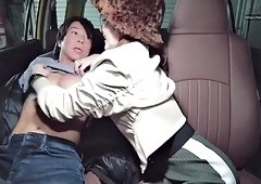 Hikari Aozora gives her man a blowjob in the car