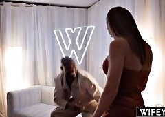 Hotwife Hannah with Big Tits Cowgirl Rides 12-Inch BBC Deep-Throat Blowjobs