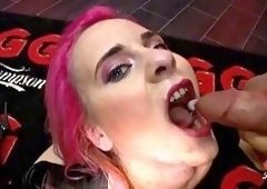 Blonde Neon Pink Haired Ashlee Coxs Debut Spanking in Tight Minidress Spotlight: Sp