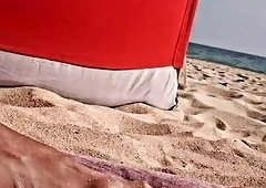 Hotsportfitboys Horny Exhibitionist Beach Cock Flash: Rough Stroke Sparks Massive Hard Boner