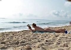 Braless Cassandras Beach Stroll