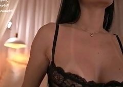 Brunette Cam Girl Performs Sultry Lingerie Dance