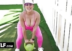 Huge Boobed Latina In Tight Yoga Pants Bounces Her Massive Oiled Up Booty On Lucky Stud - MYLF