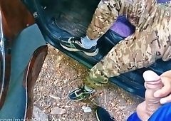 ArchiRusik Soldiers Jerk Each Others Big Cocks in Public Till Cumshots