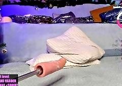 Silent Mature Webcam Star Teases Panties Aside On Plush Black Velvet Backdrop Exposing Her Juicy Puss