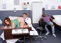 Redhead Siri Dahl enjoys while being fucked by her doctor
