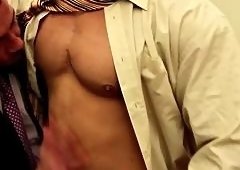 Trevor Knight and Angelo Antonio Suit Blowjobs Turn Into Rough Anal Poundings