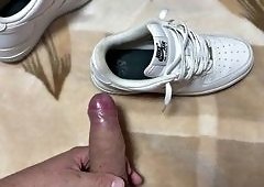 Hot fuck with my wifes Nike AF1 sneaker using the fleshlight and cumming inside